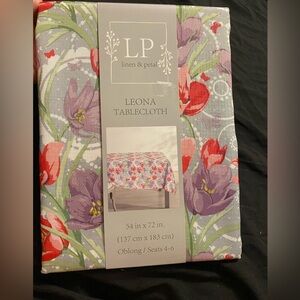 Flower tablecloth, fabric tablecloth, oblong tablecloth, spring tablecloth